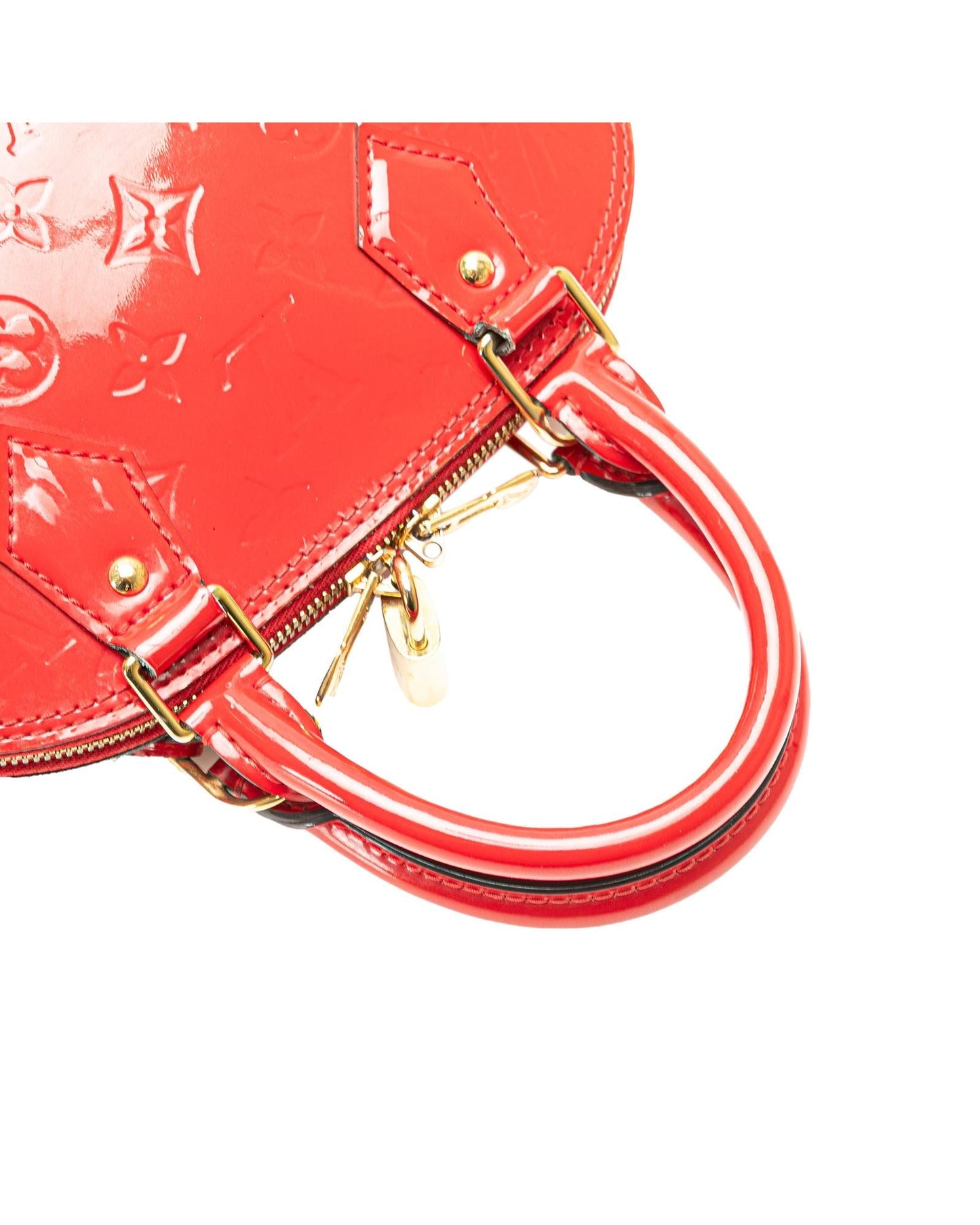 Monogram Vernis Leather Alma BB with Detachable Strap and Interior Pocket