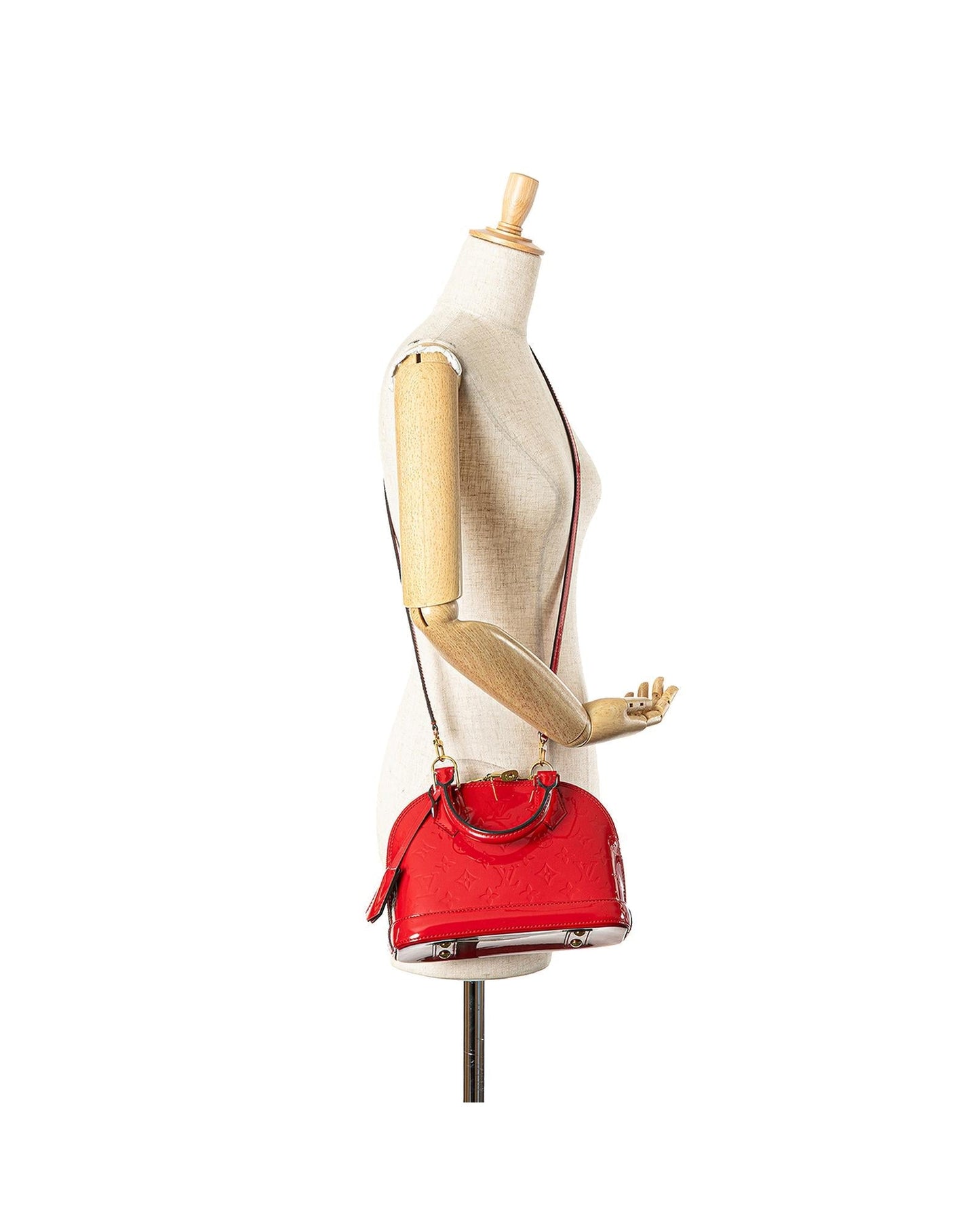 Monogram Vernis Leather Alma BB with Detachable Strap and Interior Pocket
