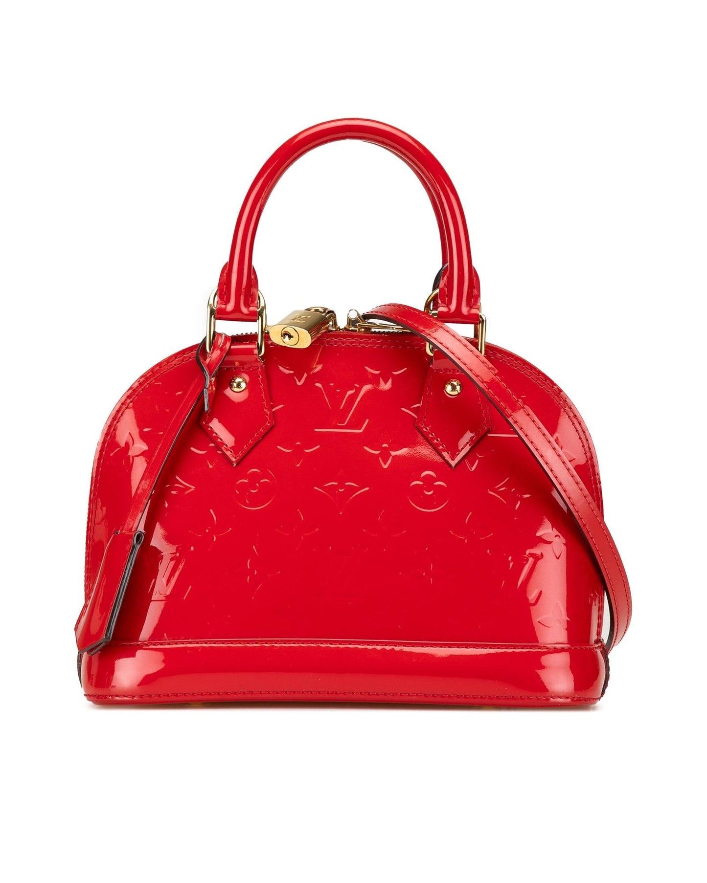 Monogram Vernis Leather Alma BB with Detachable Strap and Interior Pocket