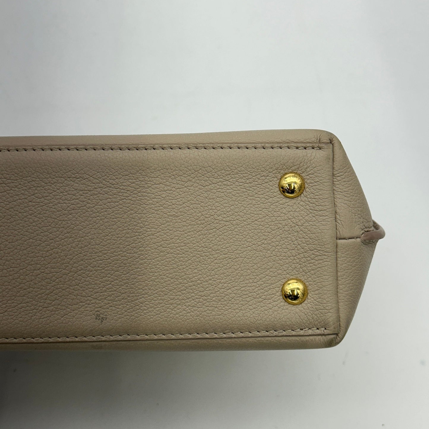 LOUIS VUITTON Soft Calfskin Mini Lockme Ever Grey Beige 2101218282160