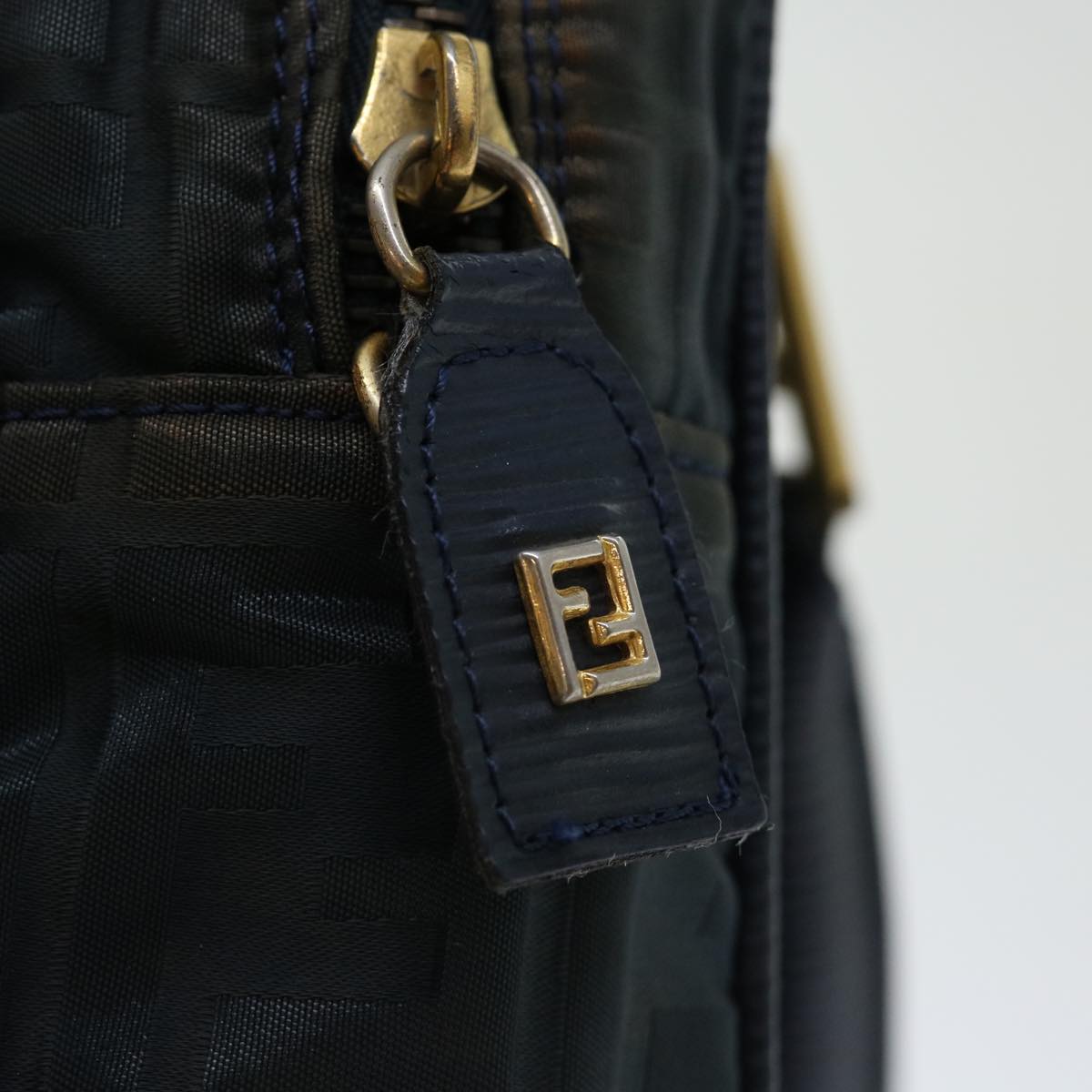 FENDI Zucca Canvas Hand Bag Black 70163