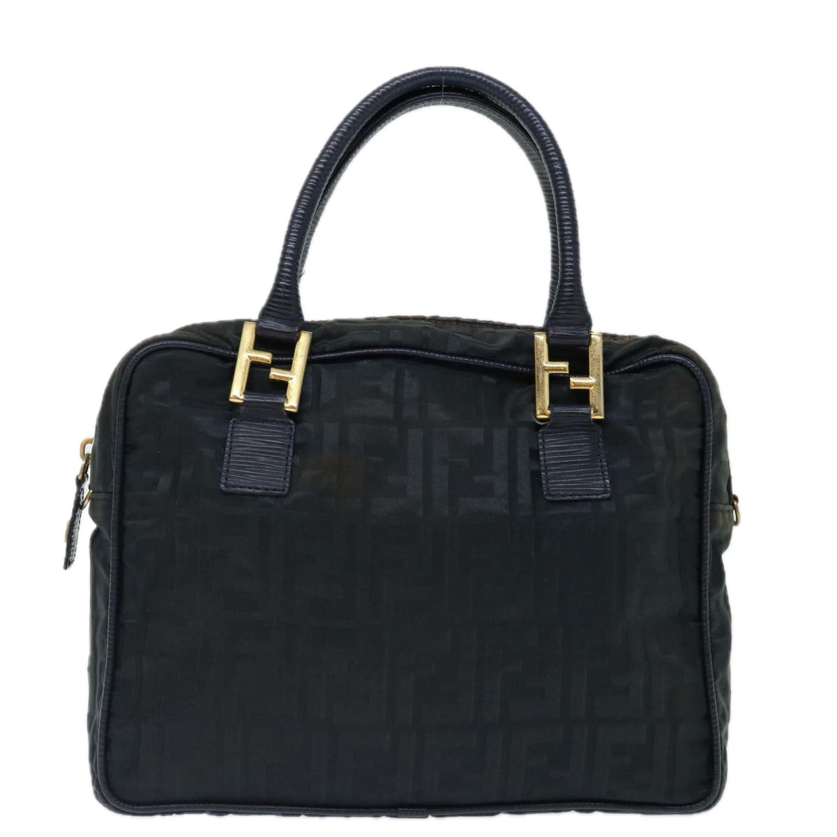 FENDI Zucca Canvas Hand Bag Black 70163