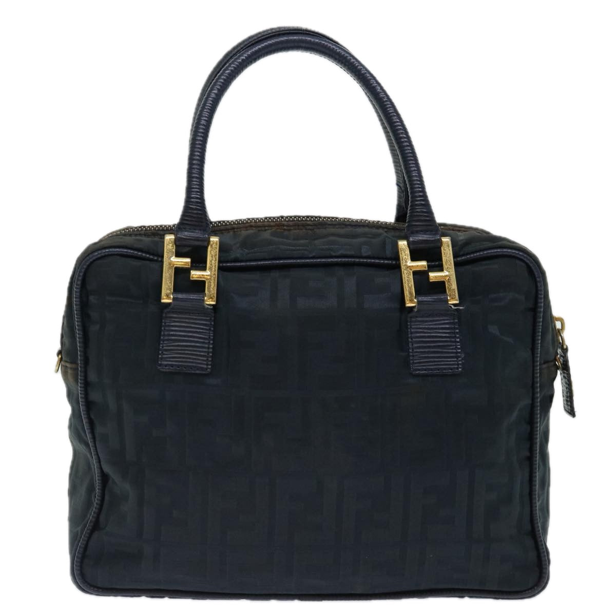 FENDI Zucca Canvas Hand Bag Black 70163