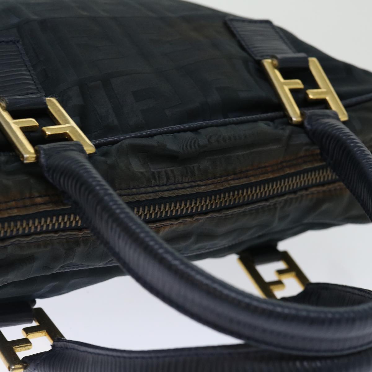 FENDI Zucca Canvas Hand Bag Black 70163