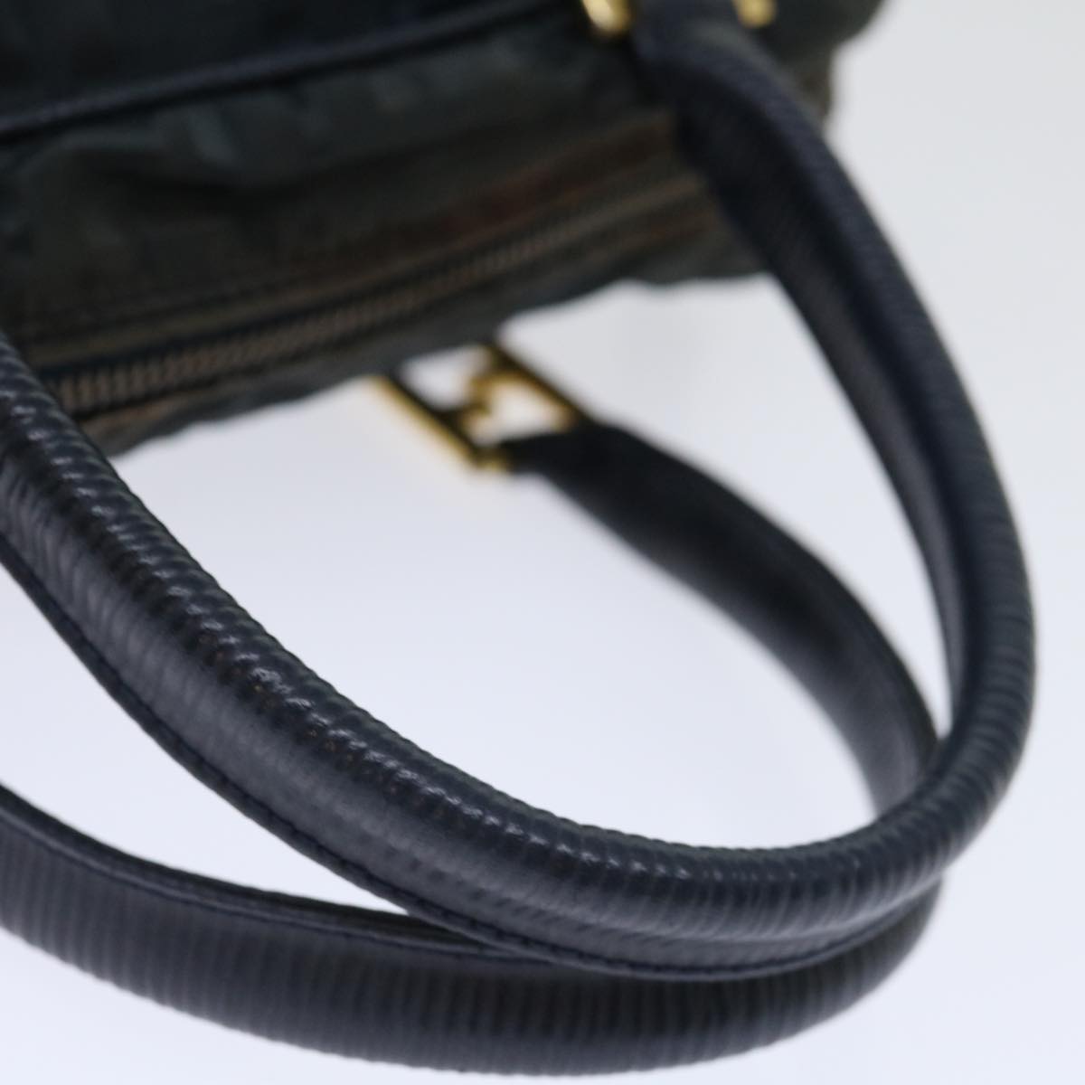 FENDI Zucca Canvas Hand Bag Black 70163