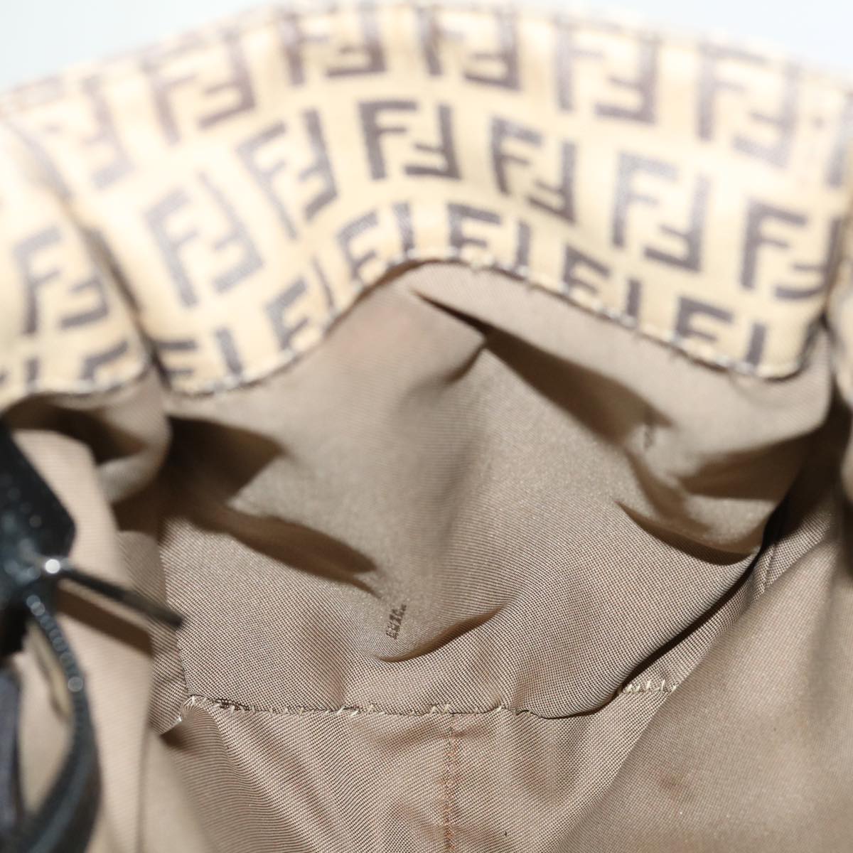 FENDI Zucchino Canvas Mamma Baguette Tote Bag Beige 70168