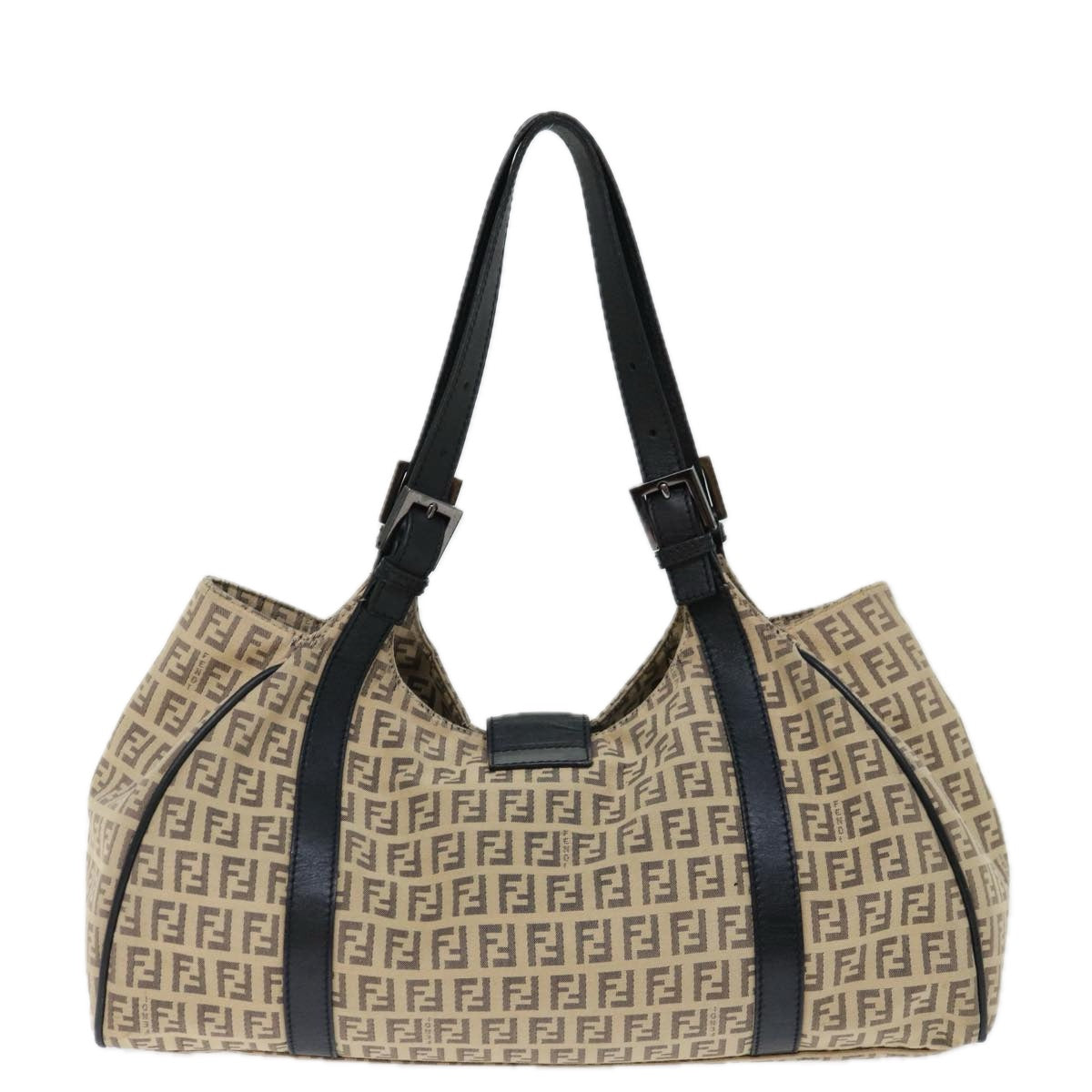 FENDI Zucchino Canvas Mamma Baguette Tote Bag Beige 70168