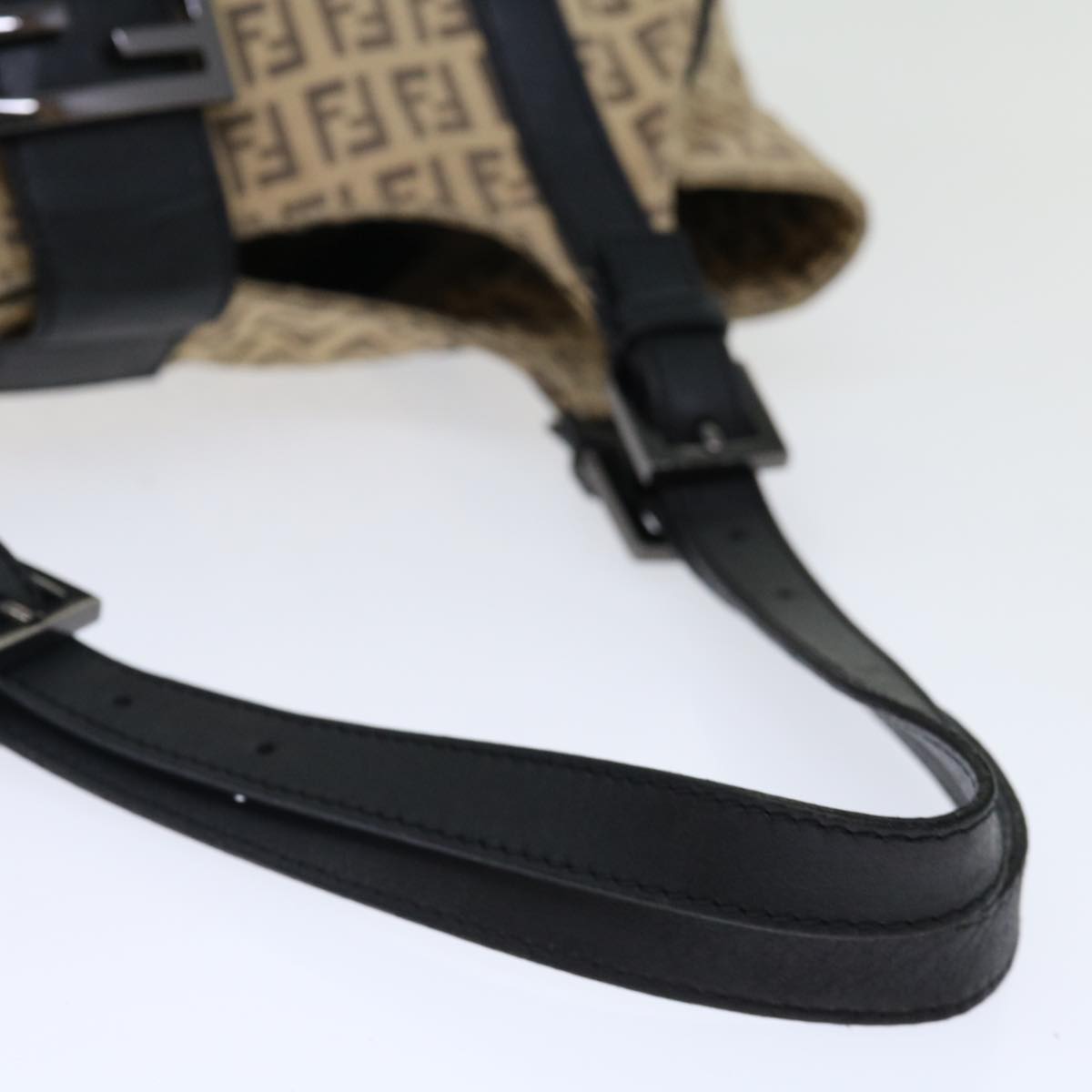 FENDI Zucchino Canvas Mamma Baguette Tote Bag Beige 70168