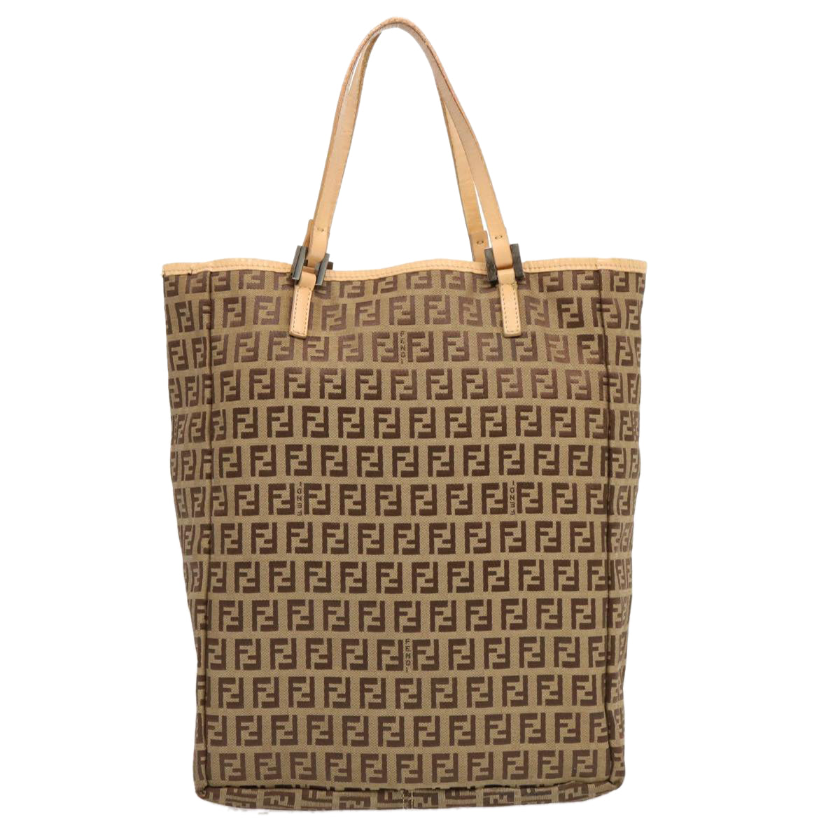 FENDI Zucchino Canvas Tote Bag Beige 70169