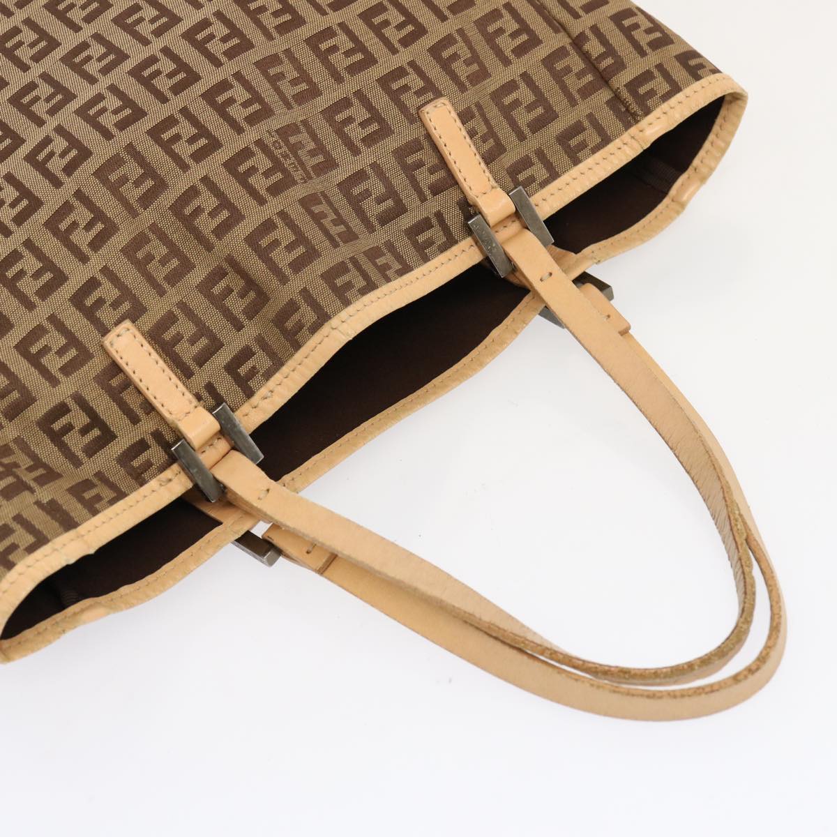 FENDI Zucchino Canvas Tote Bag Beige 70169