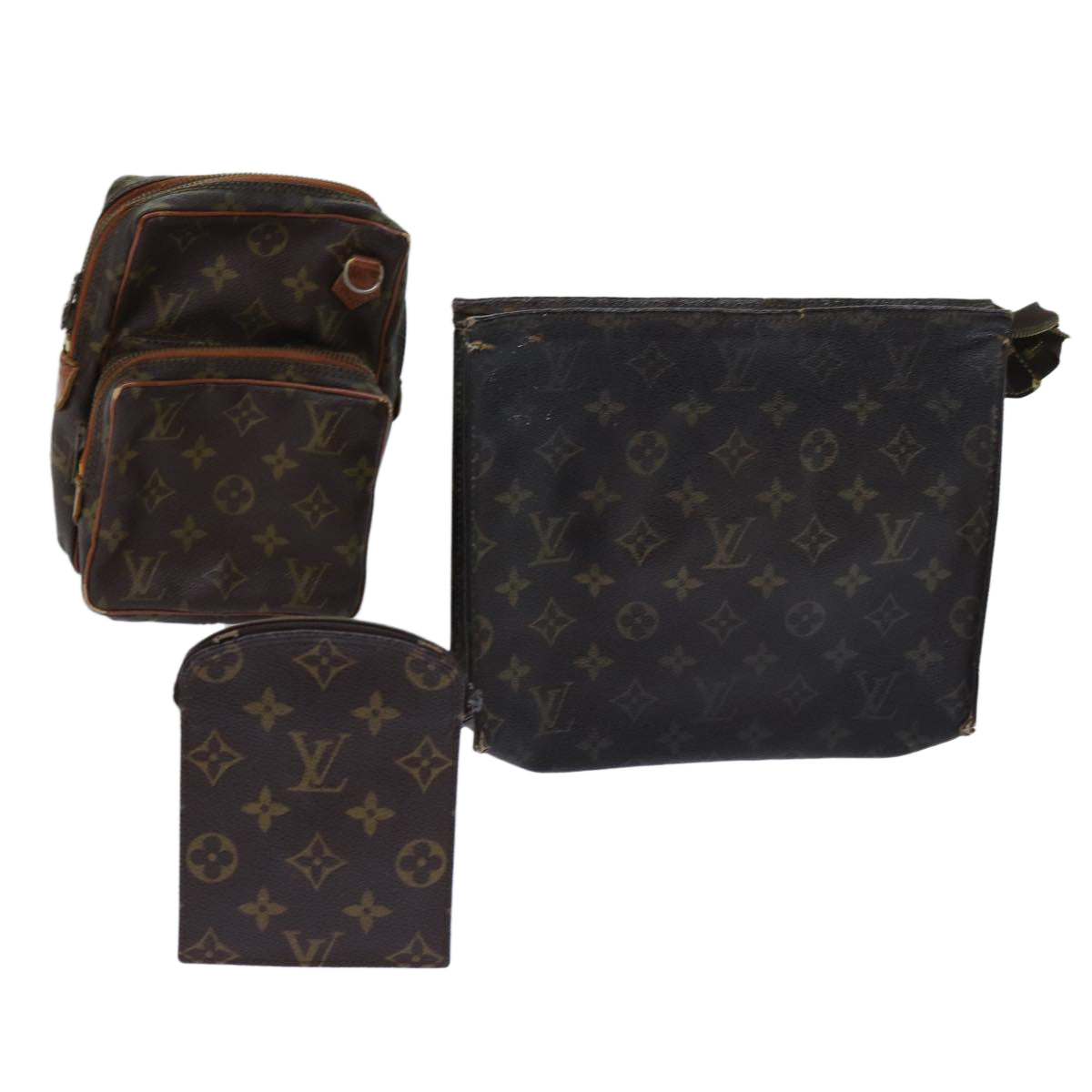LOUIS VUITTON Monogram Clutch Bag Shoulder Bag 3Set LV 70199
