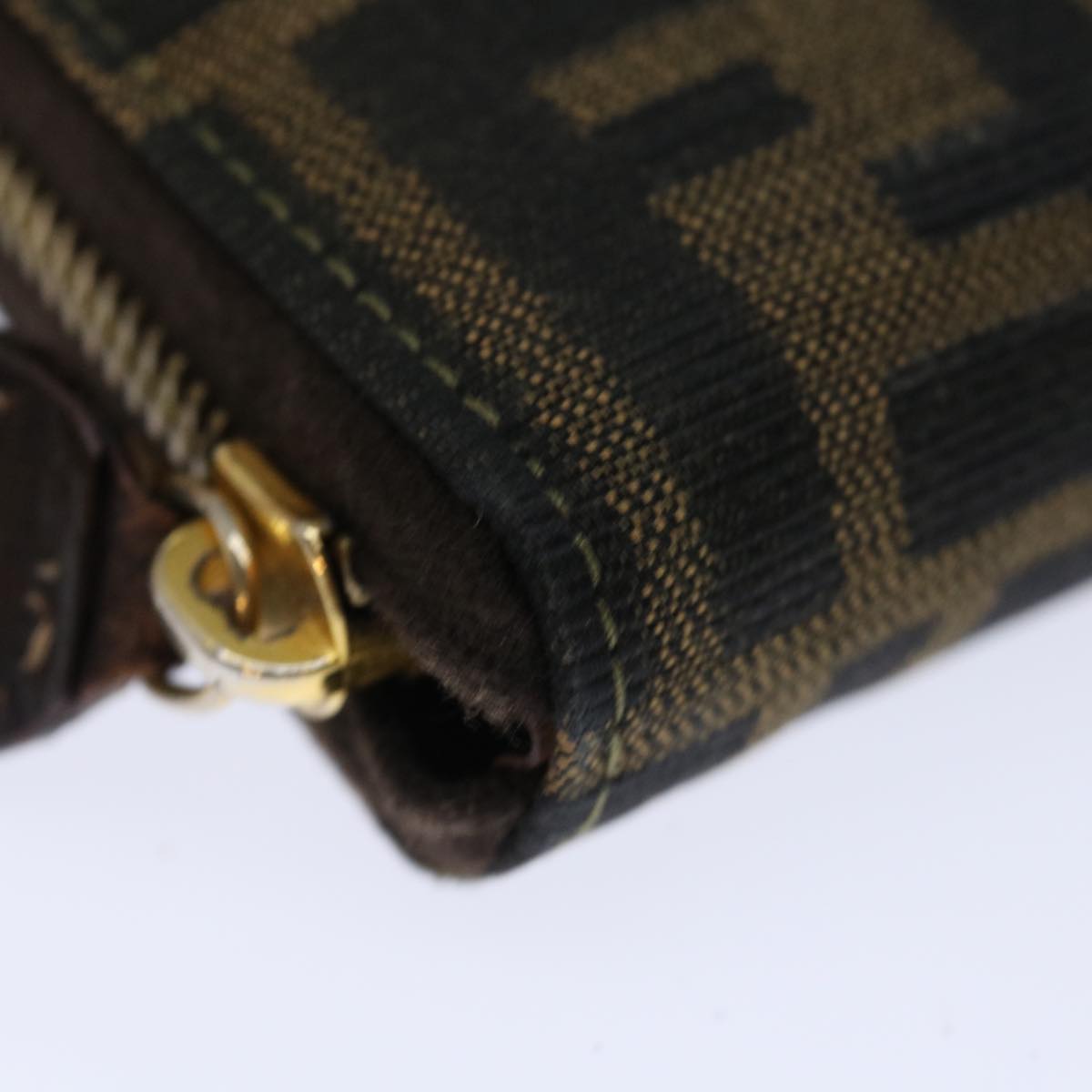 FENDI Zucca Canvas Hand Bag Brown Black 70251