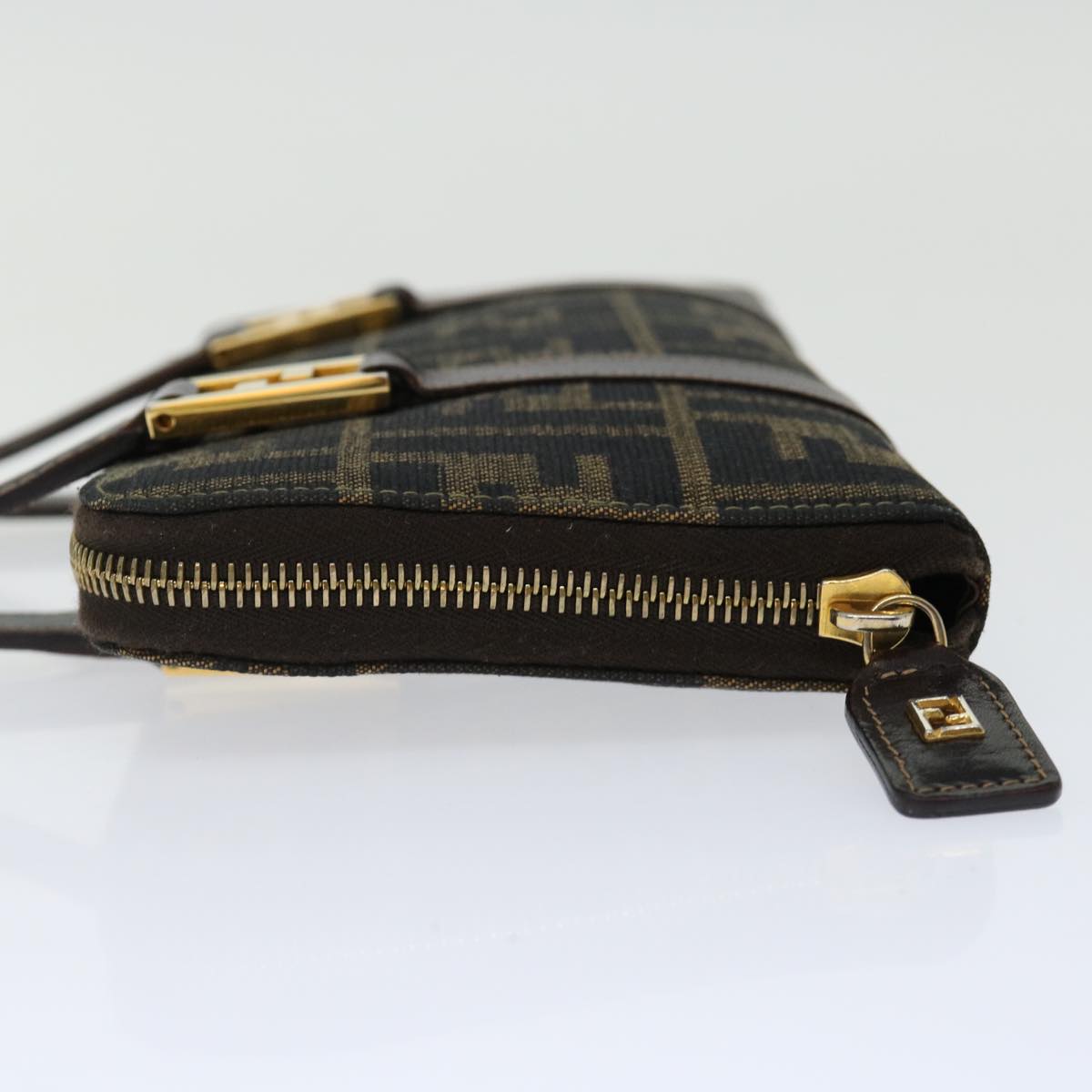 FENDI Zucca Canvas Hand Bag Brown Black 70251