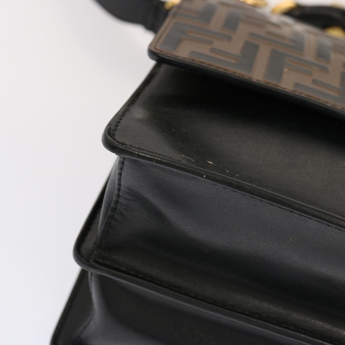 FENDI Zucca Canvas Canai Hand Bag 2way Brown Black 70263