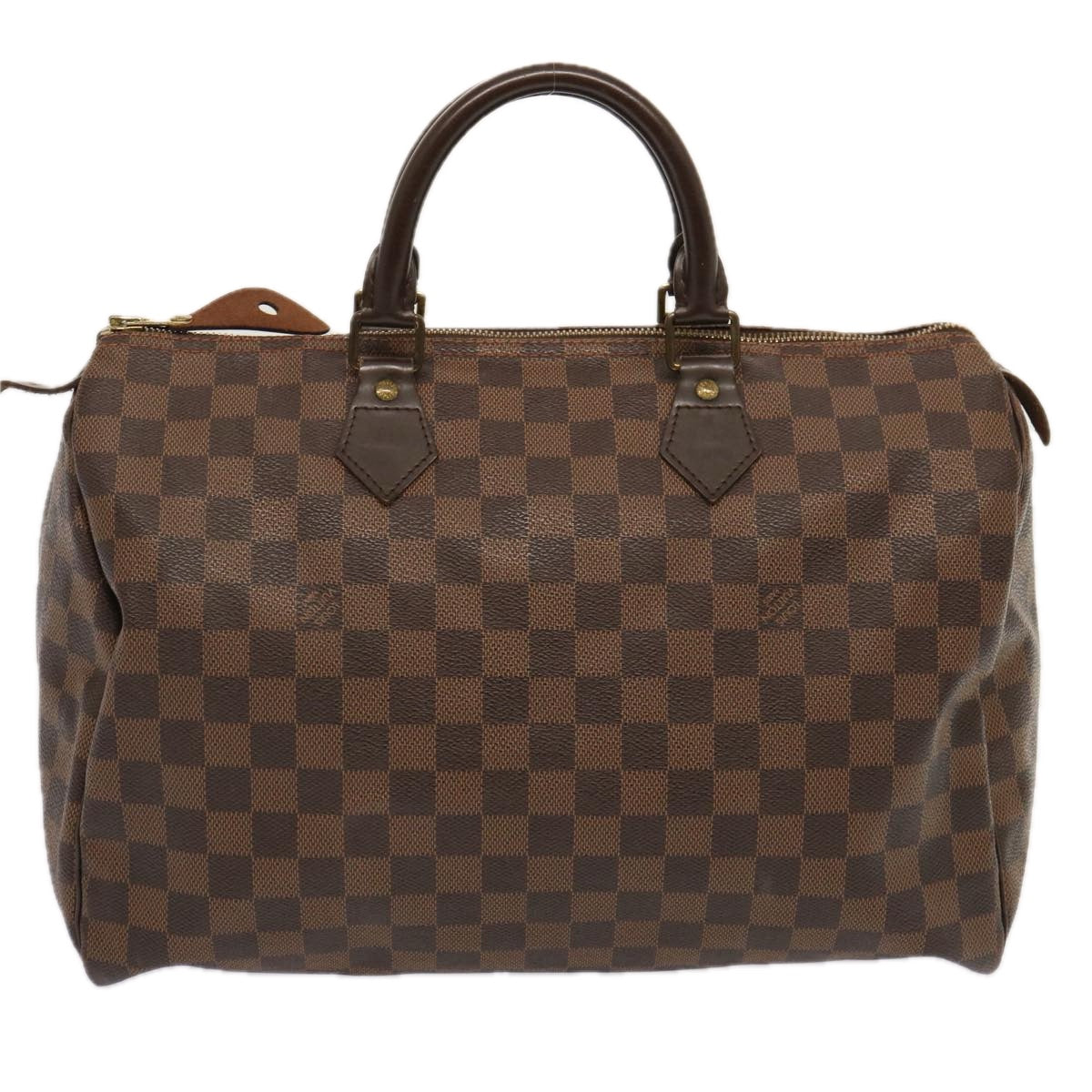 LOUIS VUITTON Damier Ebene Speedy 35 Hand Bag N41363 LV 70276