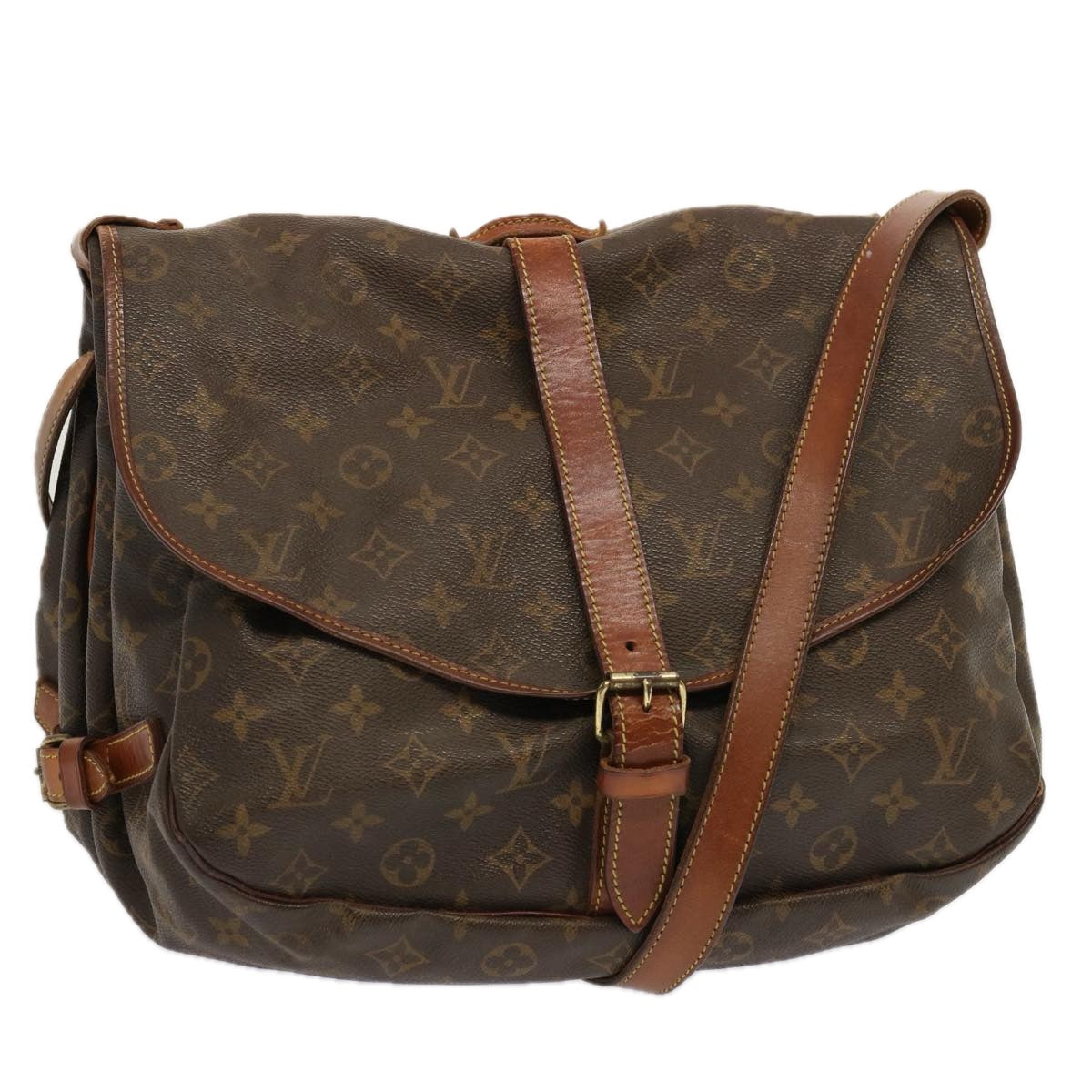 LOUIS VUITTON Monogram Saumur 35 Shoulder Bag M42254 LV 70341