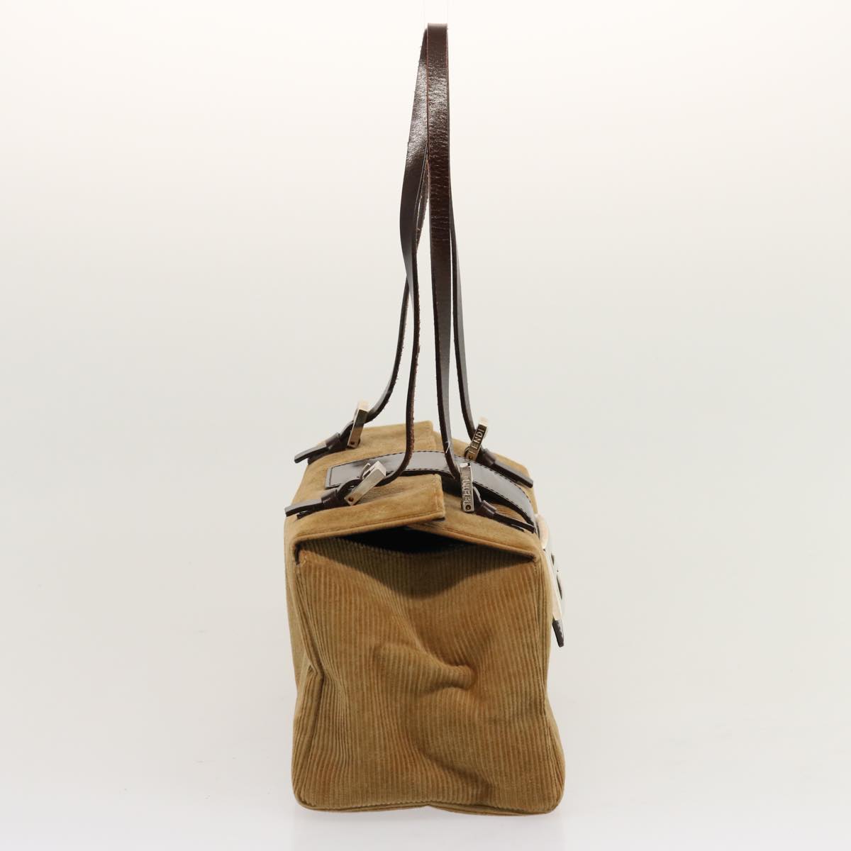 FENDI Mamma Baguette Hand Bag Corduroy Brown 70342