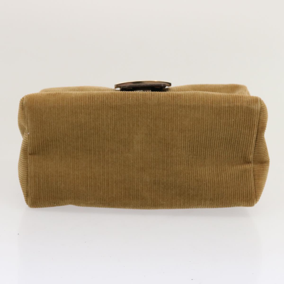 FENDI Mamma Baguette Hand Bag Corduroy Brown 70342