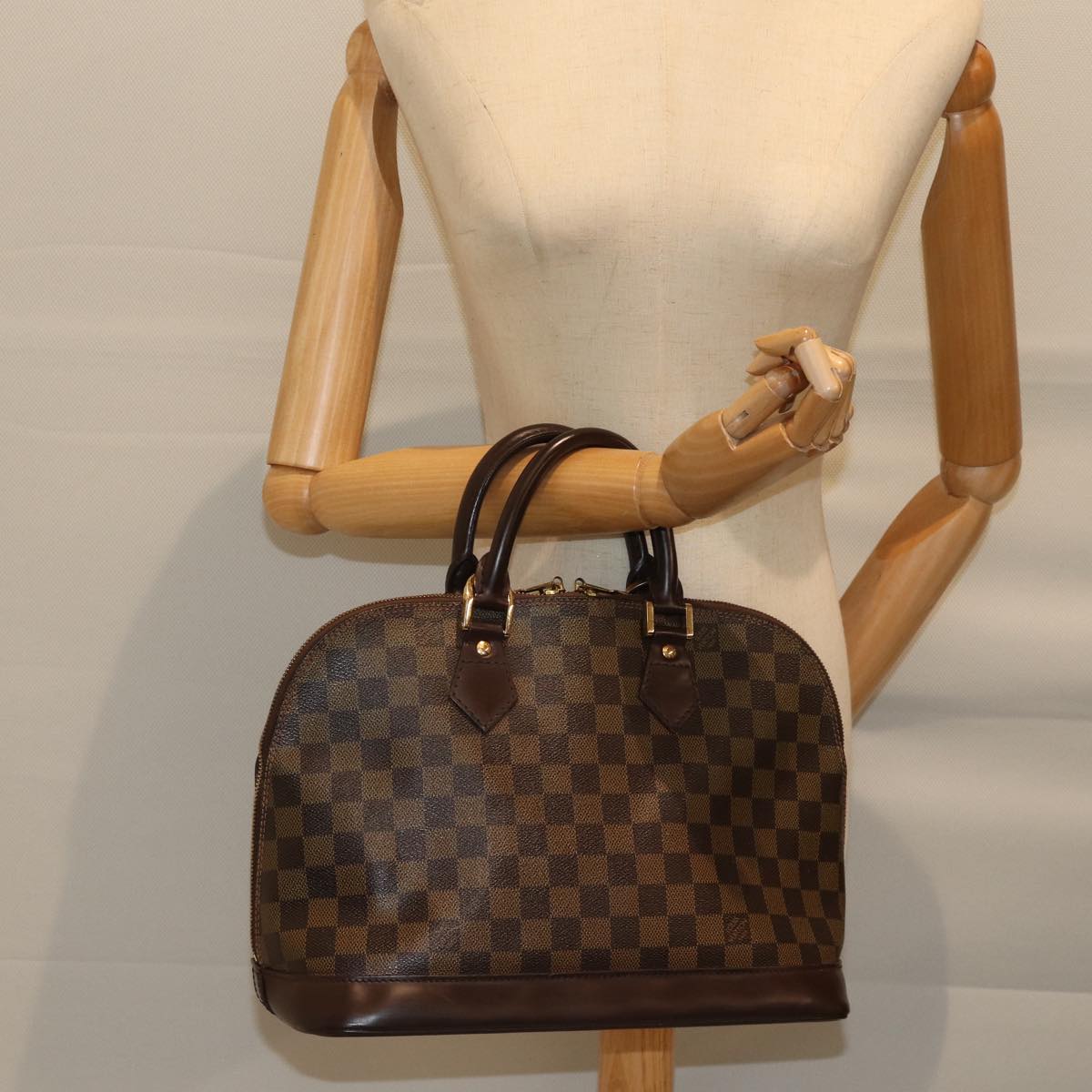 LOUIS VUITTON Damier Ebene Alma Hand Bag N51131 LV 70437