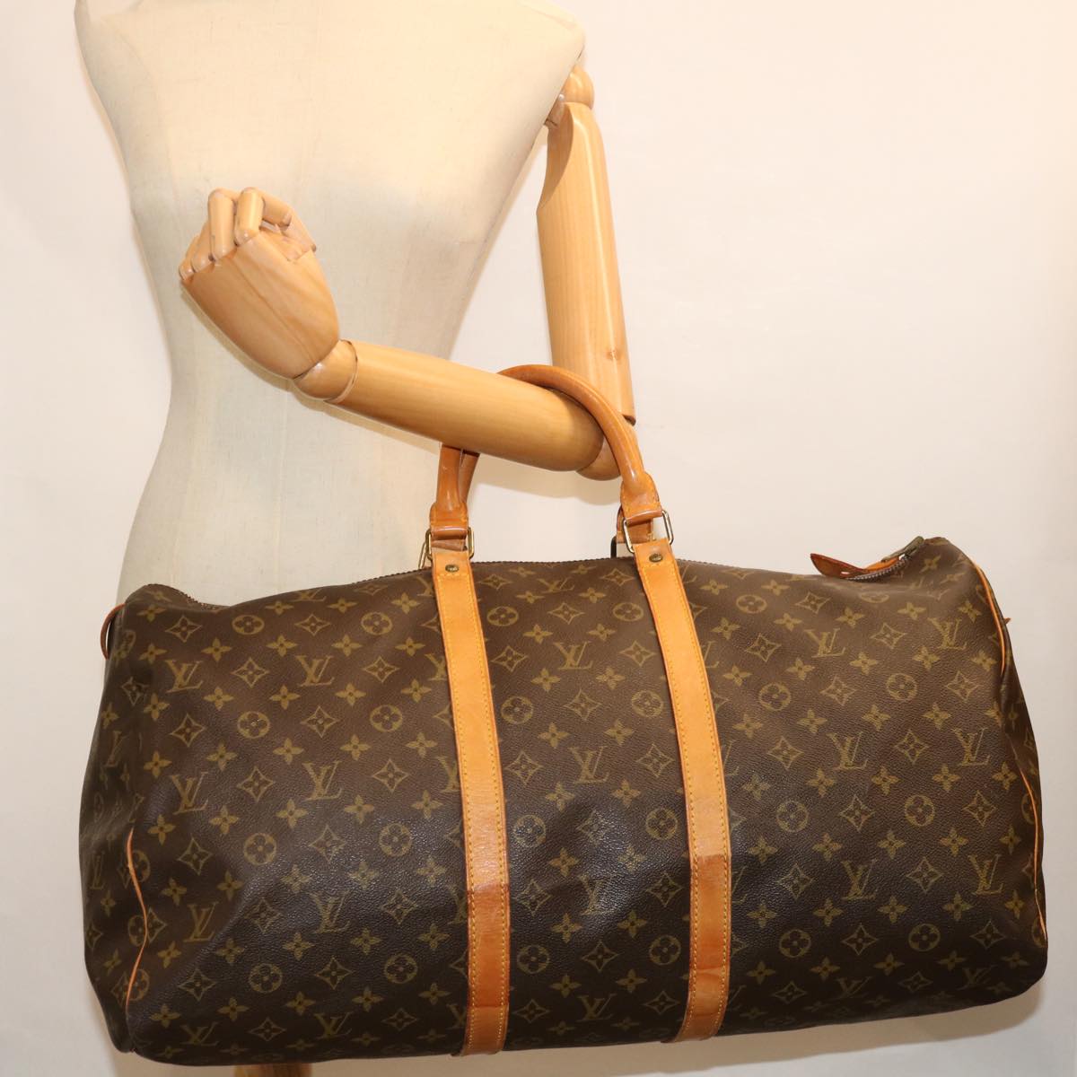 LOUIS VUITTON Monogram Keepall 55 Boston Bag Vintage M41424 LV 70449