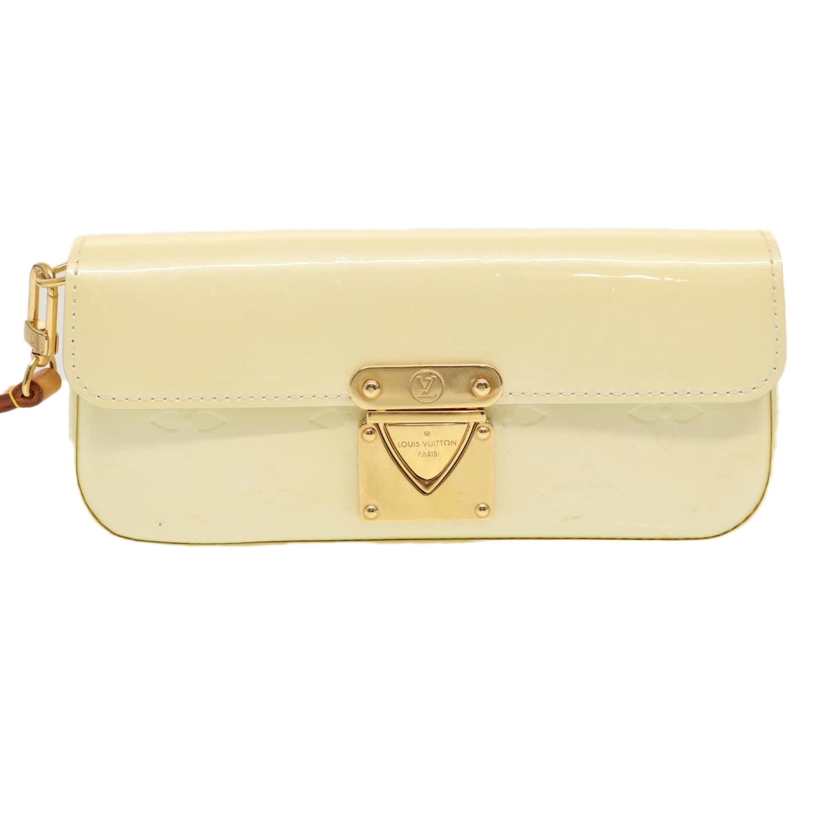 LOUIS VUITTON Vernis Pochette lagoon Glasses Case Perle M91801 LV 70502