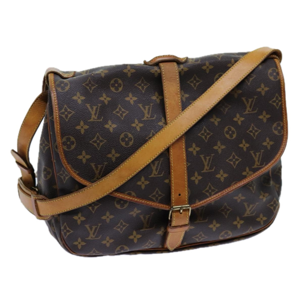 LOUIS VUITTON Monogram Saumur 35 Shoulder Bag M42254 LV 70520