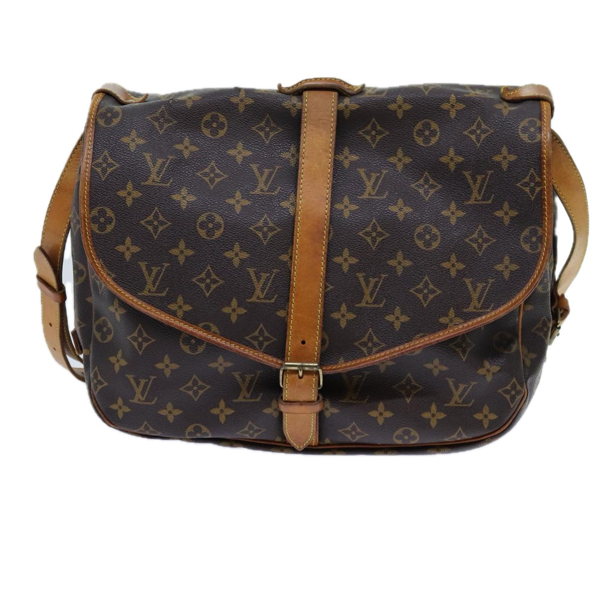 LOUIS VUITTON Monogram Saumur 35 Shoulder Bag M42254 LV 70520