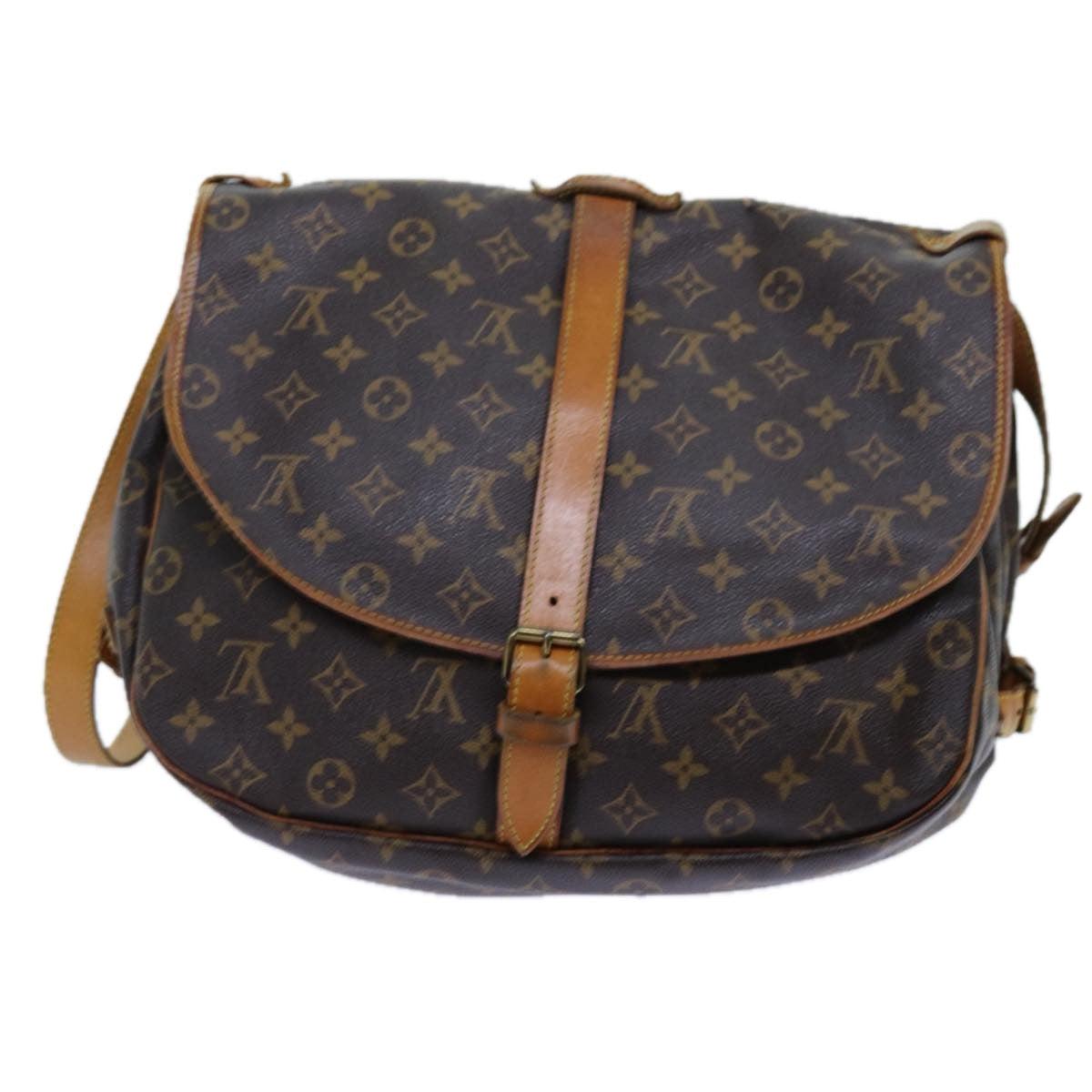 LOUIS VUITTON Monogram Saumur 35 Shoulder Bag M42254 LV 70520
