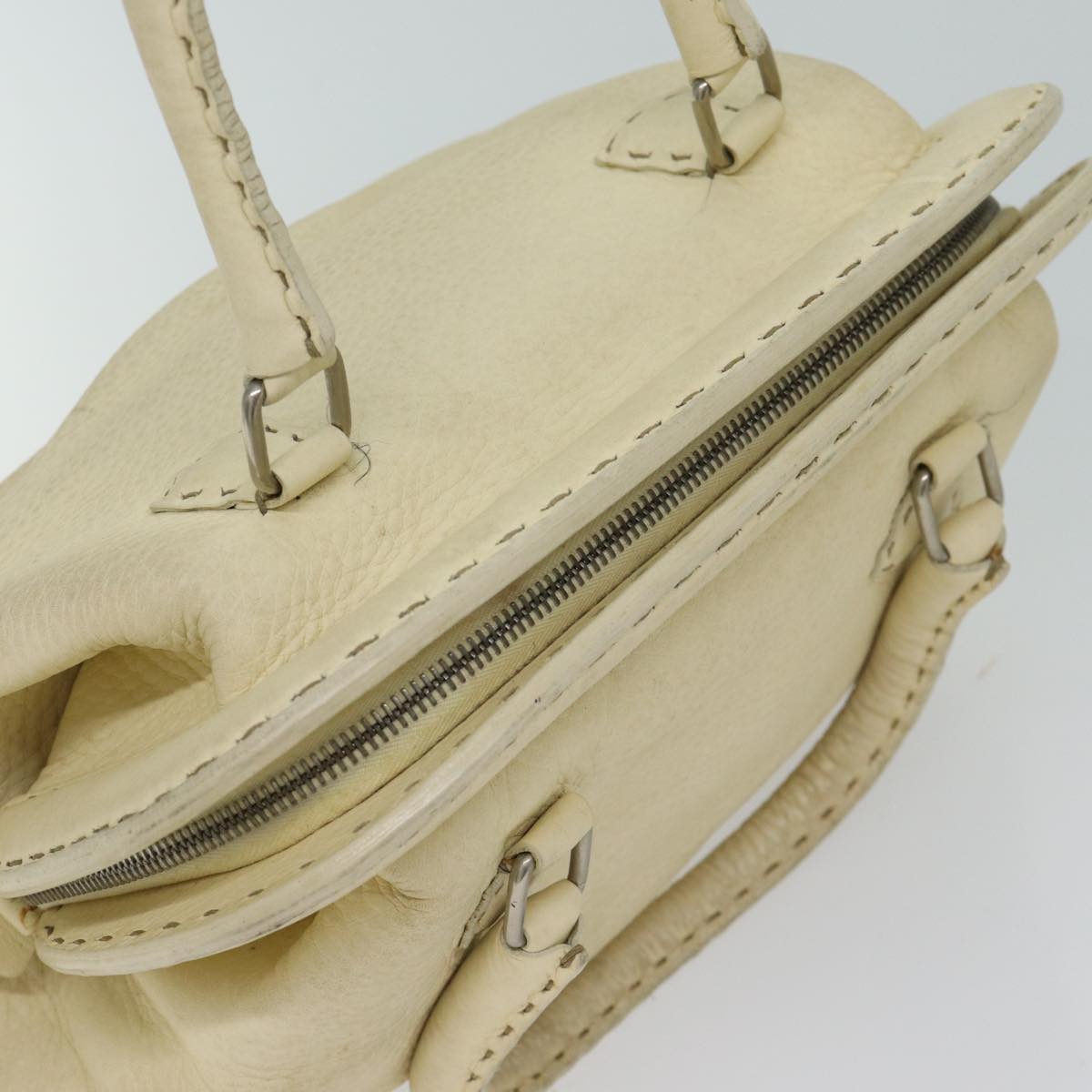 FENDI Hand Bag Canvas Beige 70574