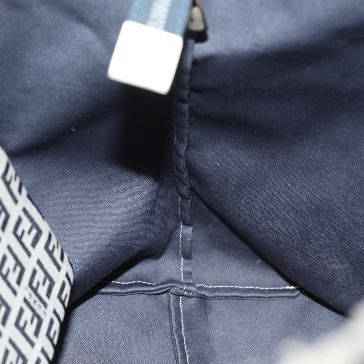 FENDI Zucchino Canvas Tote Bag Canvas Navy 70600