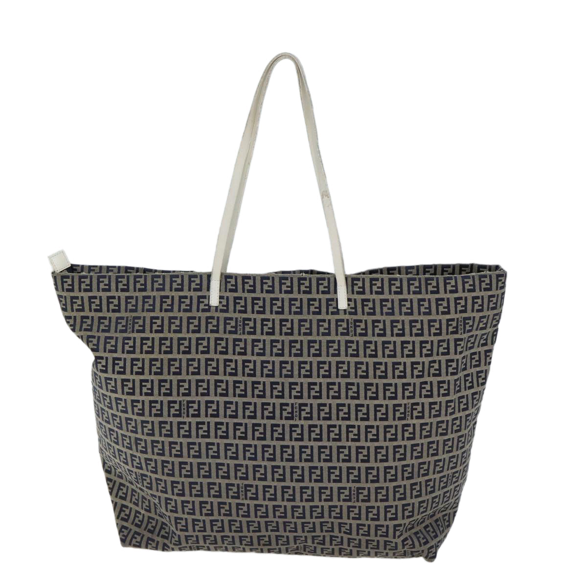 FENDI Zucchino Canvas Tote Bag Canvas Navy 70600