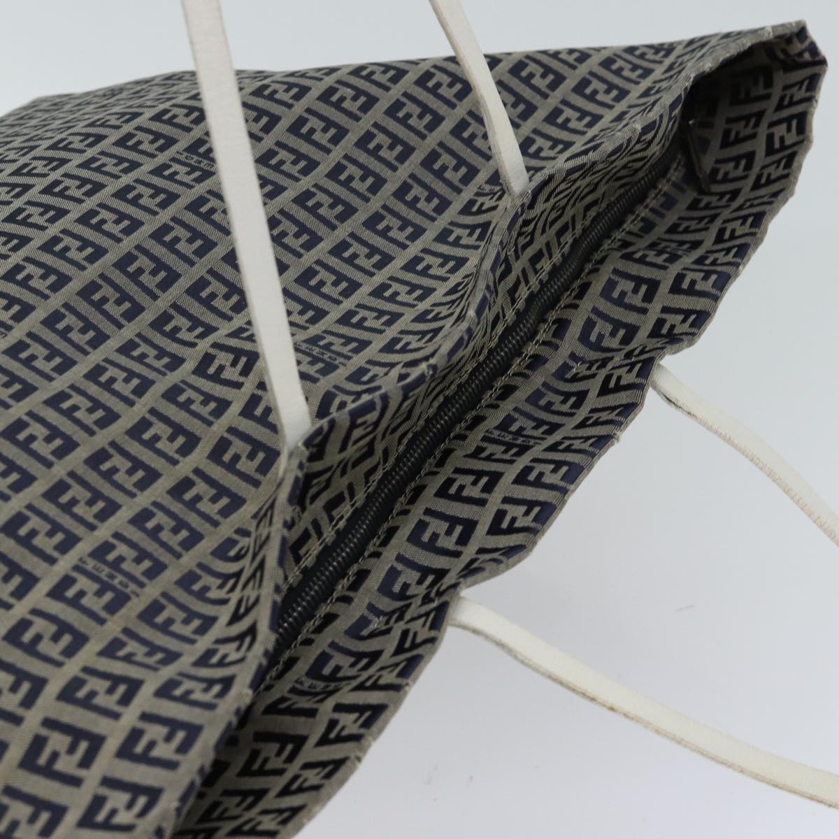 FENDI Zucchino Canvas Tote Bag Canvas Navy 70600