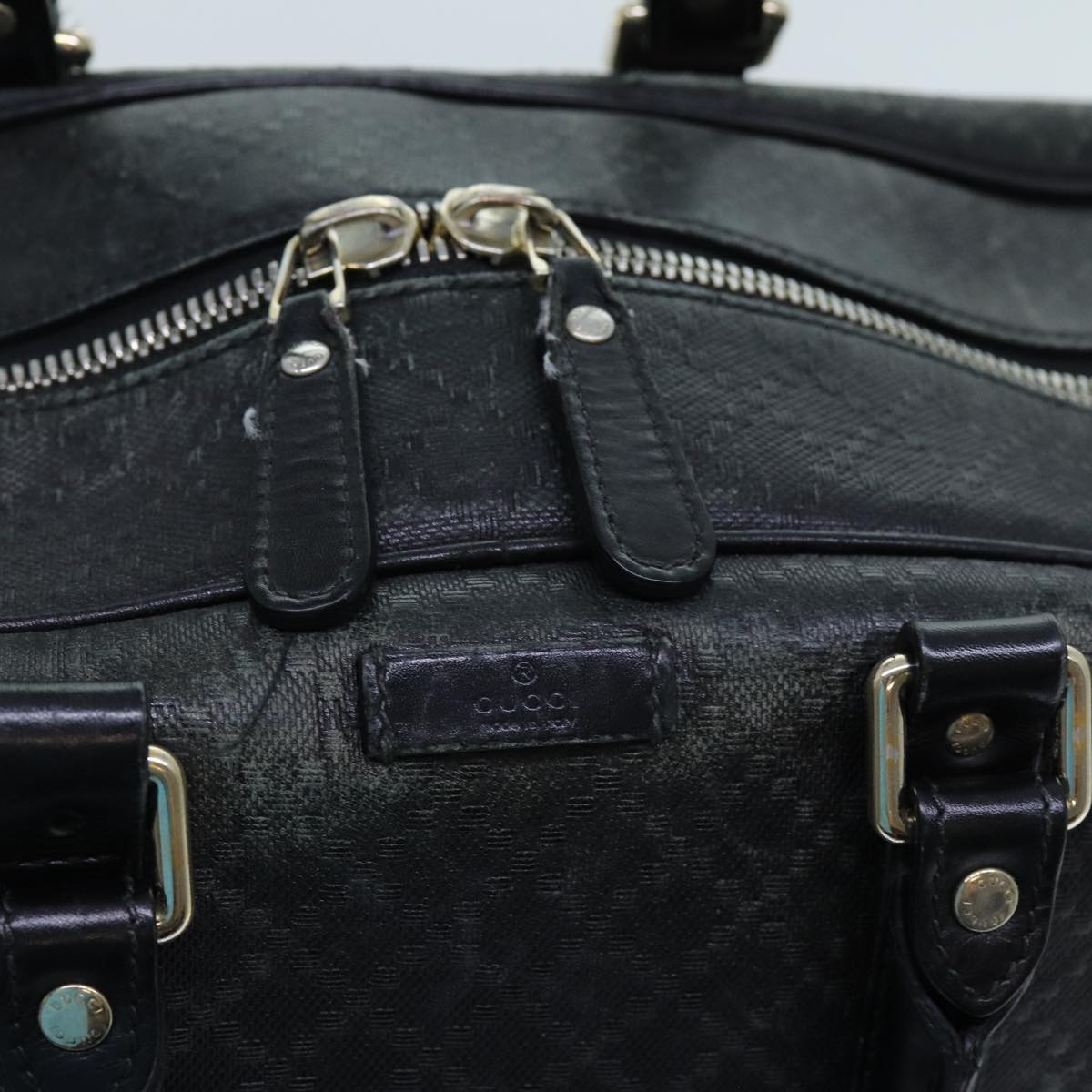 GUCCI Diamante Boston Bag Canvas Black 353394 70683