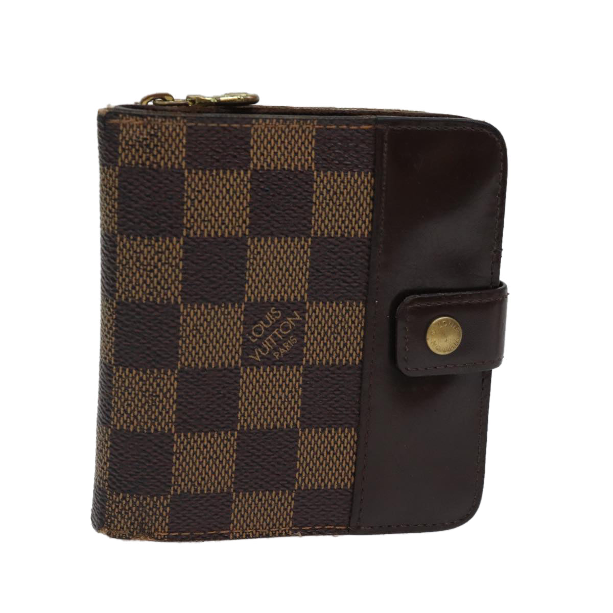 LOUIS VUITTON Damier Ebene Compact Zip Wallet N61668 LV 70692