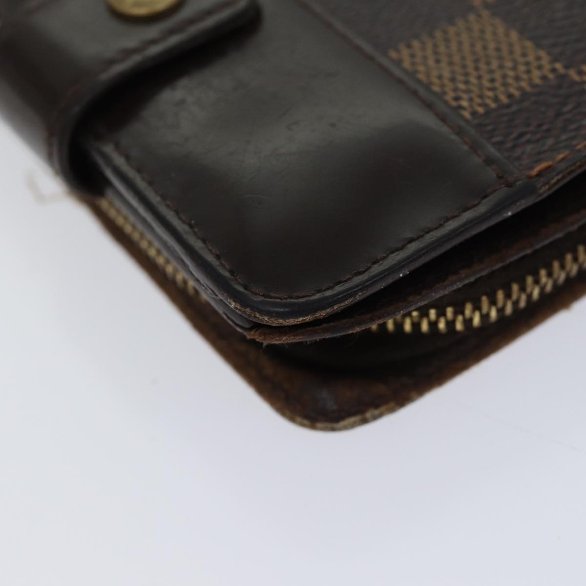LOUIS VUITTON Damier Ebene Compact Zip Wallet N61668 LV 70692