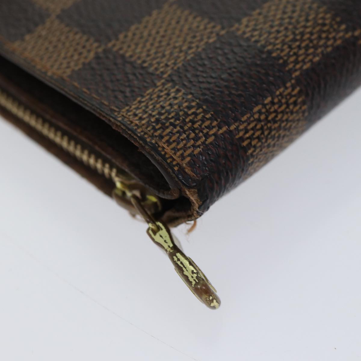 LOUIS VUITTON Damier Ebene Compact Zip Wallet N61668 LV 70692