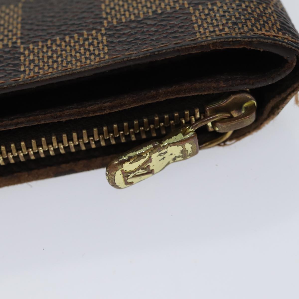 LOUIS VUITTON Damier Ebene Compact Zip Wallet N61668 LV 70692