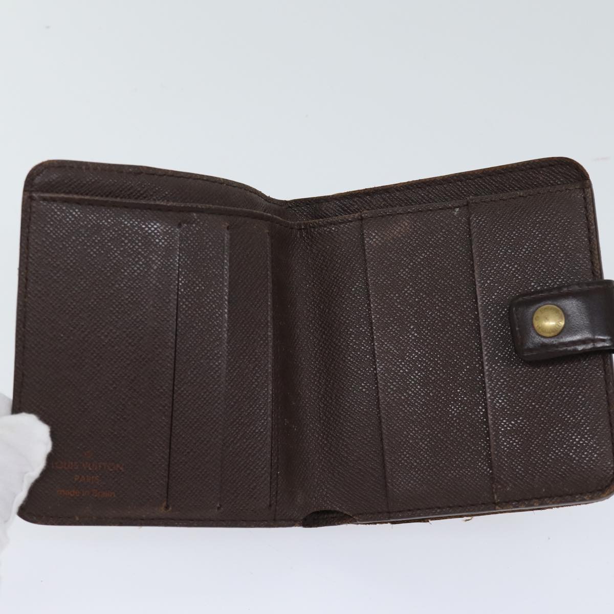 LOUIS VUITTON Damier Ebene Compact Zip Wallet N61668 LV 70692