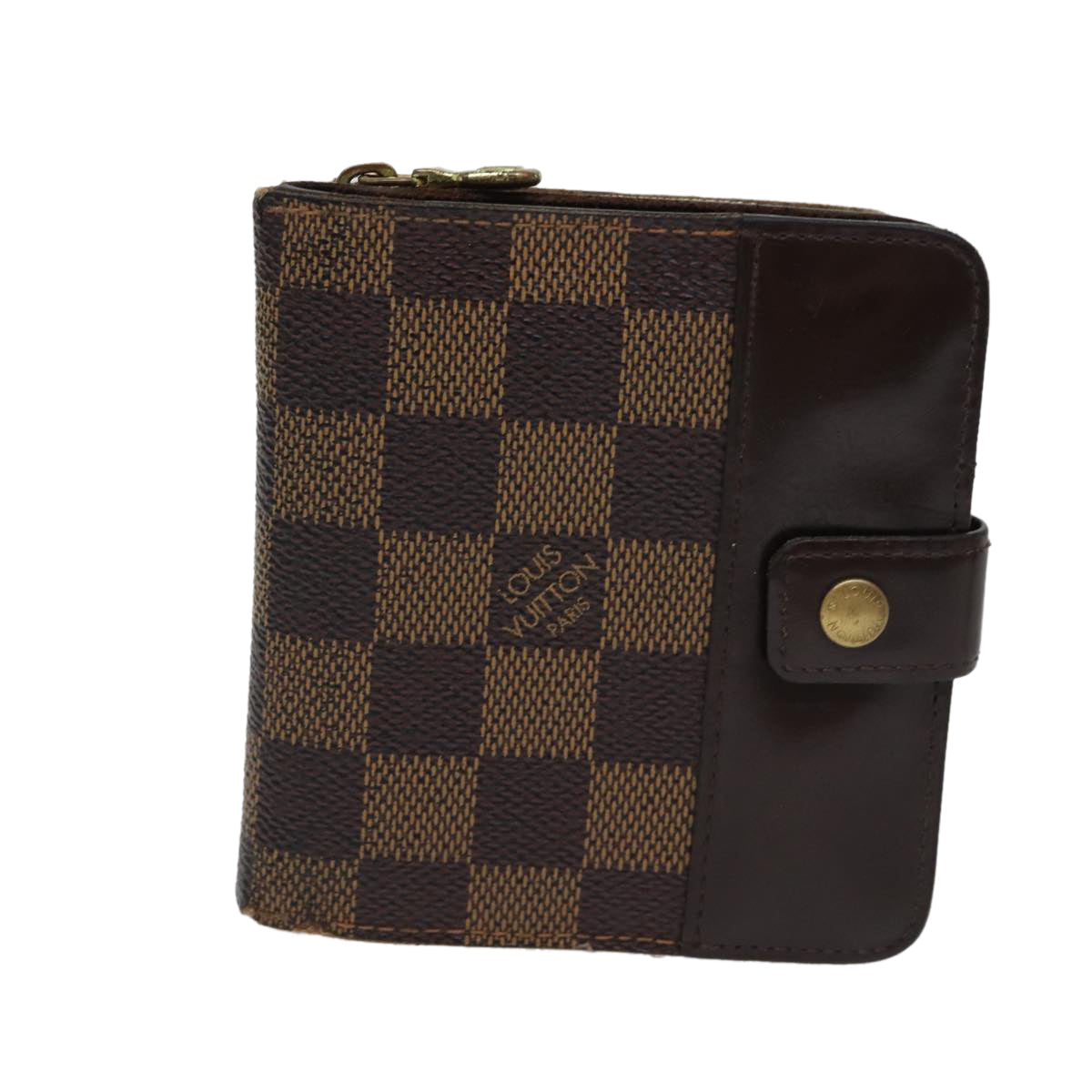 LOUIS VUITTON Damier Ebene Compact Zip Wallet N61668 LV 70692