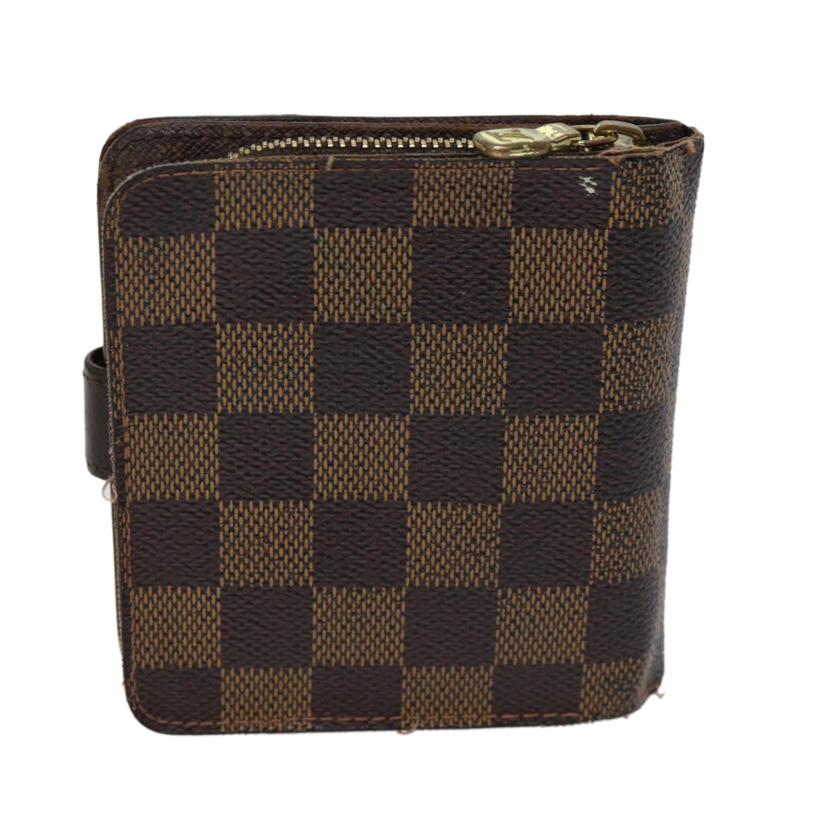 LOUIS VUITTON Damier Ebene Compact Zip Wallet N61668 LV 70692