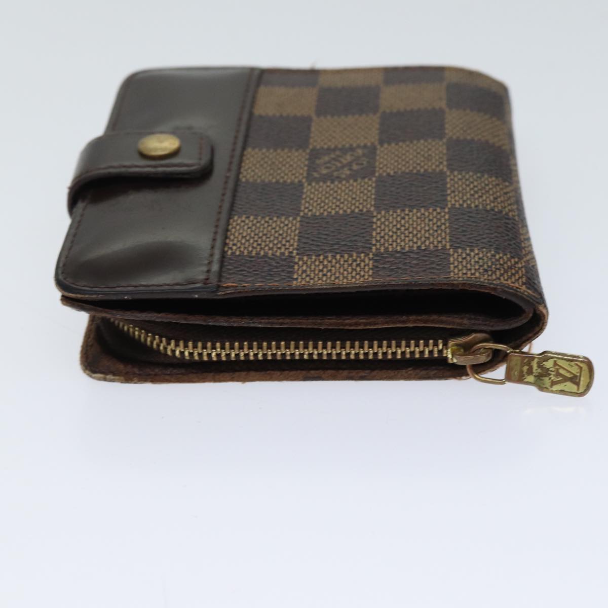 LOUIS VUITTON Damier Ebene Compact Zip Wallet N61668 LV 70692
