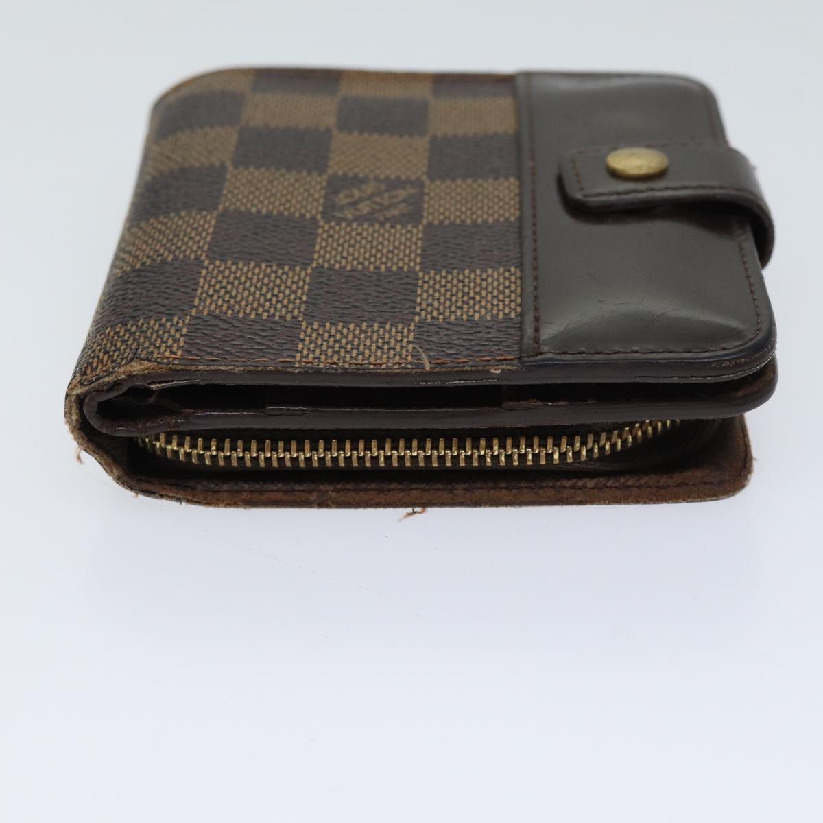 LOUIS VUITTON Damier Ebene Compact Zip Wallet N61668 LV 70692