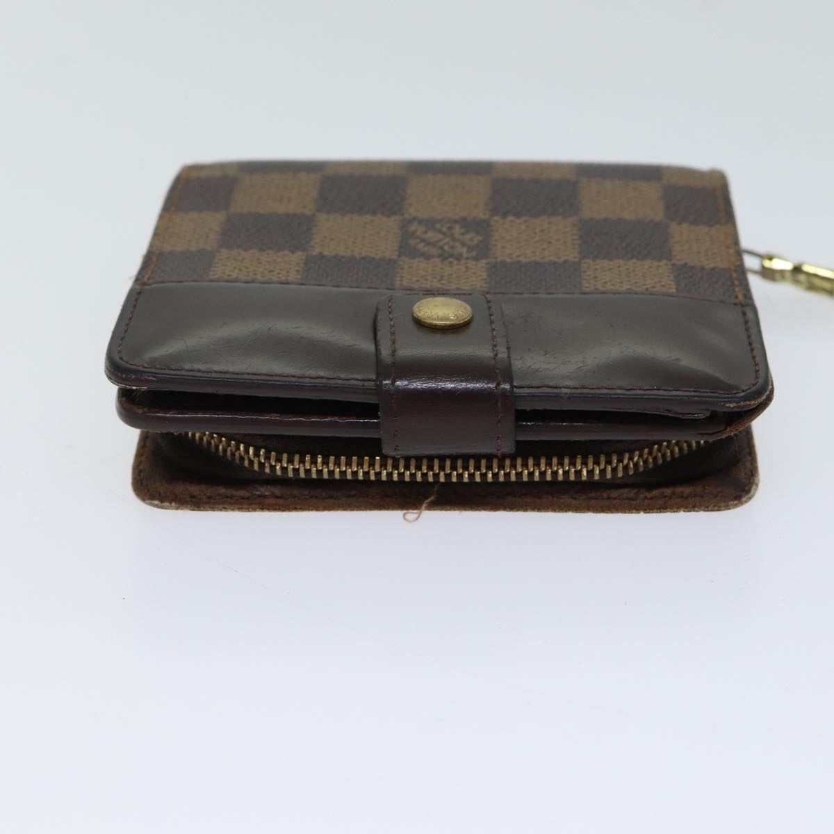 LOUIS VUITTON Damier Ebene Compact Zip Wallet N61668 LV 70692