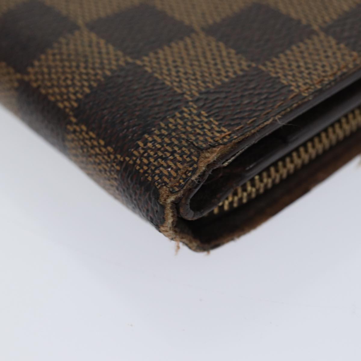 LOUIS VUITTON Damier Ebene Compact Zip Wallet N61668 LV 70692