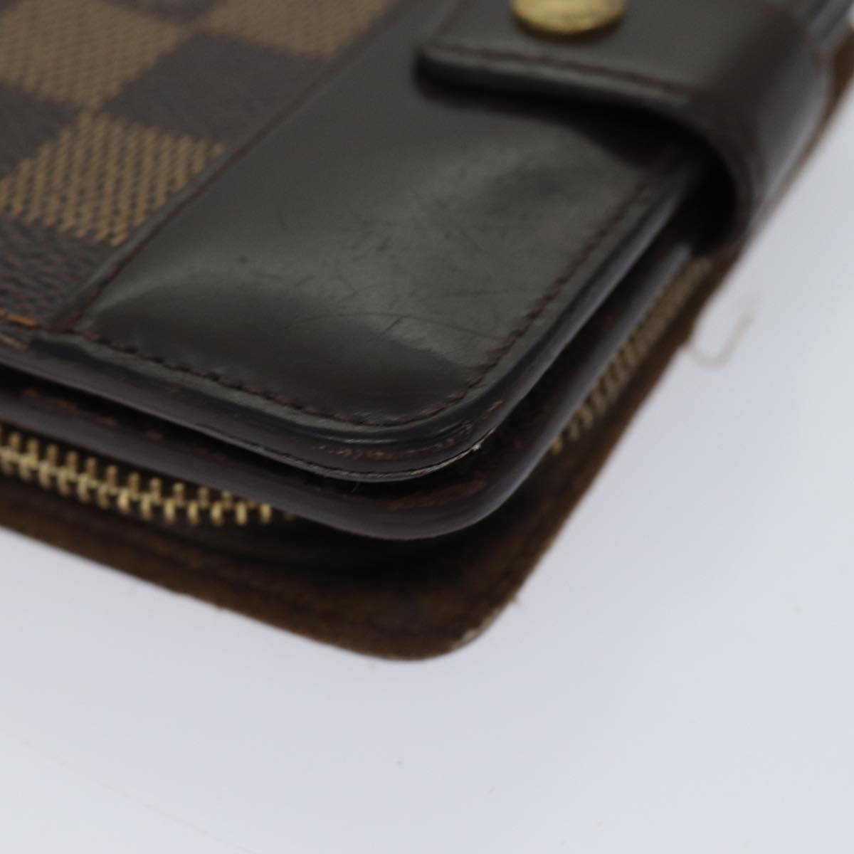 LOUIS VUITTON Damier Ebene Compact Zip Wallet N61668 LV 70692