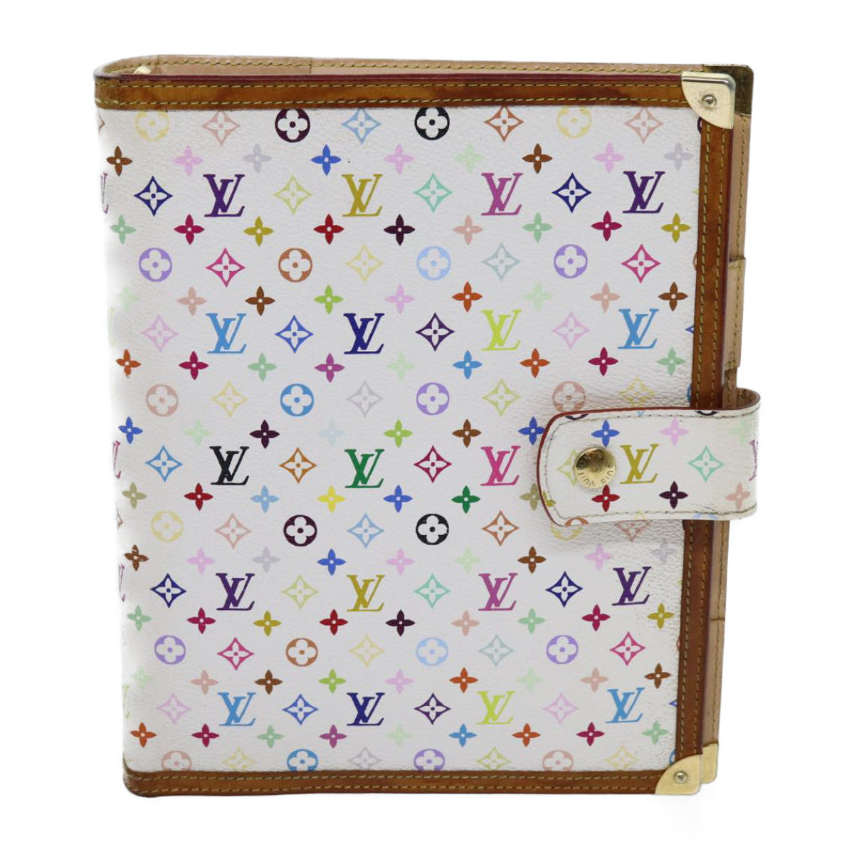 LOUIS VUITTON Multicolor Agenda GM Day Planner Cover White R20894 LV 70701A