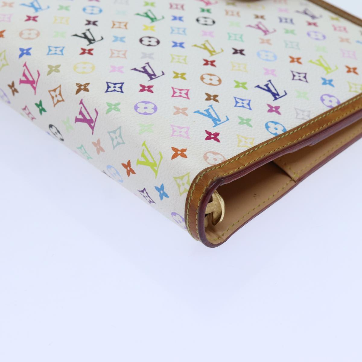 LOUIS VUITTON Multicolor Agenda GM Day Planner Cover White R20894 LV 70701A