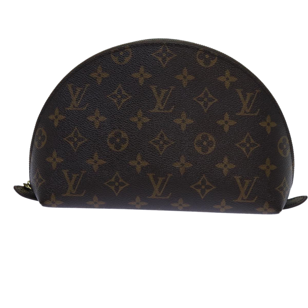 LOUIS VUITTON Monogram Trousse Demi Ronde Cosmetic Pouch M47520 LV 70711