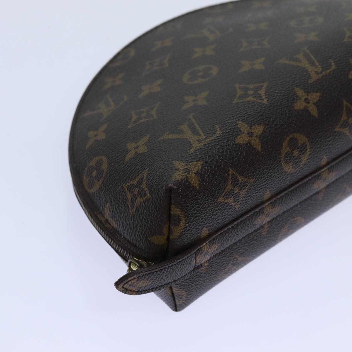 LOUIS VUITTON Monogram Trousse Demi Ronde Cosmetic Pouch M47520 LV 70711