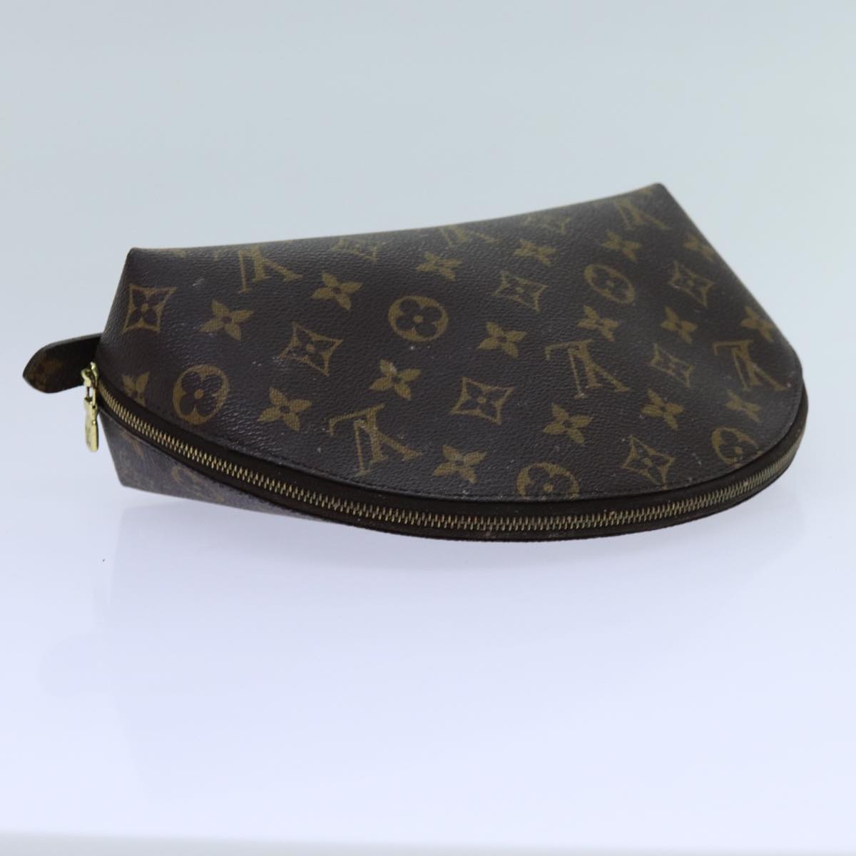 LOUIS VUITTON Monogram Trousse Demi Ronde Cosmetic Pouch M47520 LV 70712